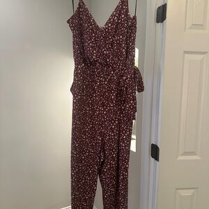 Floral Burgundy Jumpsuit